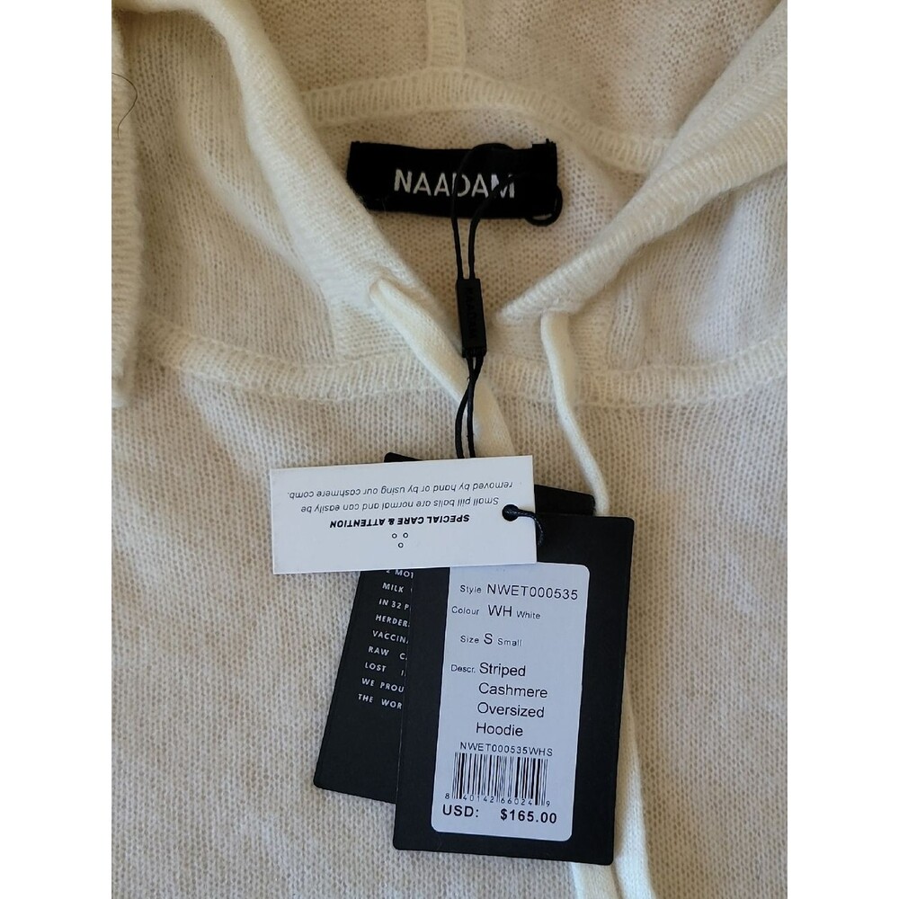 NAADAM Cashmere Hoodie Striped Oversized Size S - Picture 5 of 11